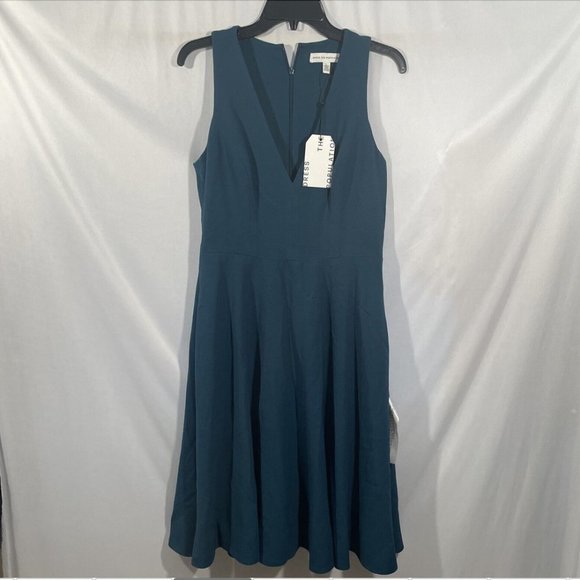 NWT $182 Dress the Population [ Large ] Catalina Fit & Flare Dress Peacock #Q292 - Picture 5 of 13